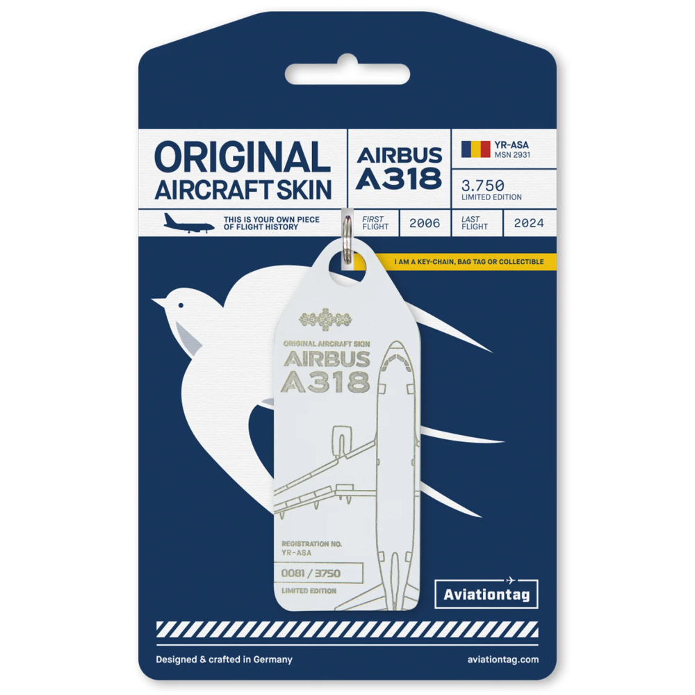 Aviationtag Tarom Airbus A318 - YR-ASA