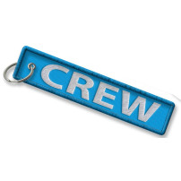 Breloc brodat CREW - Albastru deschis