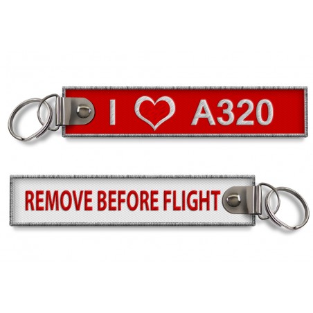 Breloc brodat I LOVE A320