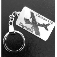 Breloc gravat din otel inoxidabil Cessna 172 Skyhawk