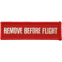 Emblema brodata Remove Before Flight
